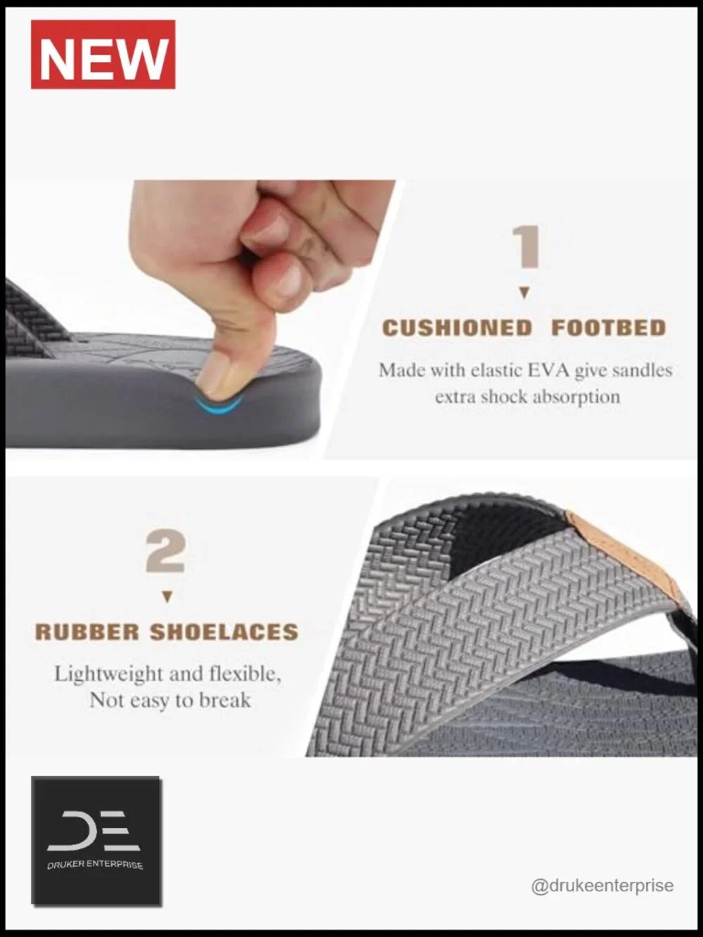 Mens Flip Flops Arch Support Comfortable Summer Beach Thong Sandals Yoga Foam